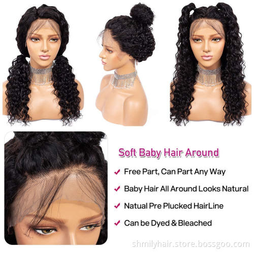 Factory Direct Indian Human Hair Vendors Deep Wave Lace Front 13x6 Wigs Indian Raw Virgin Remy Human Hair Deep Curly Wave Wig